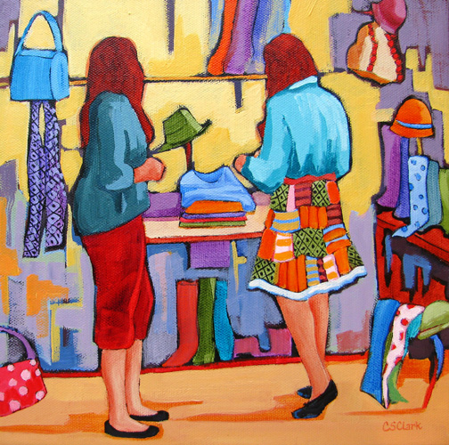 Fashion Fix - painting by Carolee Clark
