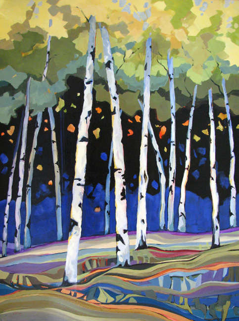 Wind Chimes, tree painting by Carolee Clark