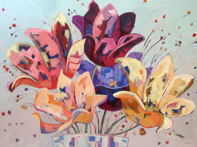 "Welcome Back," floral painting by Carolee Clark
