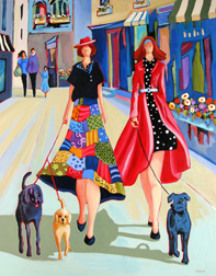 "Strut the Pups" painting by Carolee Clark