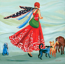 "The Dog Whisperer" painting by Carolee Clark